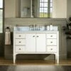 WOODBRIDGE Roma 49"x22"x38" Solid Wood Bath Vanity In White With Gold Hardware And Carrara Engineered Stone Composite Vanity Top With 3 Pre-Drilled Holes, Roma-4821-White+CALAVT4922D-8 -Woodbridgebath Shop 62cbf1cced4d6 thumb 600x600