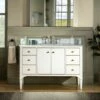 WOODBRIDGE Roma 49"x22"x38" Solid Wood Bath Vanity In White With Gold Hardware And Fish Belly Engineered Stone Composite Vanity Top With 3 Pre-Drilled Holes, Roma-4821-White+FBVT4922D-8 -Woodbridgebath Shop 62cbf4138b118 thumb 600x600