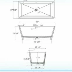 WOODBRIDGE 59 In. X 27.5 In. Luxury Contemporary Solid Surface Freestanding Bathtub In Matte White -Woodbridgebath Shop 62ce722db4723 thumb 600x600