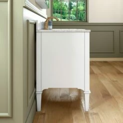 WOODBRIDGE Roma 31"x22"x38" Solid Wood Bath Vanity In White With Gold Hardware And Carrara Marble Top With 3 Pre-Drilled Holes, Roma-3021-White+CAVT3122D-8 -Woodbridgebath Shop 6305824eb6e04 thumb 600x600