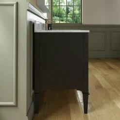 WOODBRIDGE Roma 49"x22"x38" Solid Wood Bath Vanity In Espresso With Gold Hardware And Carrara Marble Top With Pre-Drilled Hole For Single Hole Faucet, Roma-4821-Espresso+CAVT4922D-1 -Woodbridgebath Shop 6305928398d6c thumb 600x600